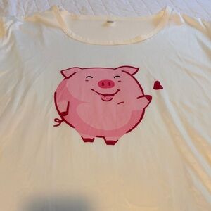 Pink Pig Graphic ladies valentine top